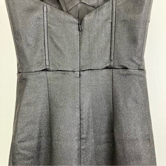 SOLD Collectif Black Glitter Maxi Prom Dress - Leather Look Mermaid Gown XS - Picture 8 of 16